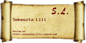 Sebeszta Lili névjegykártya